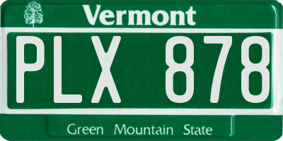 VT license plate PLX878