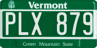 VT license plate PLX879