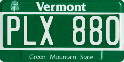 VT license plate PLX880