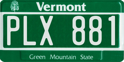 VT license plate PLX881
