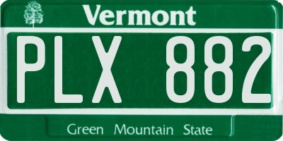 VT license plate PLX882