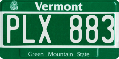 VT license plate PLX883