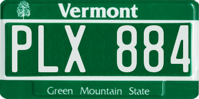 VT license plate PLX884
