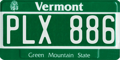 VT license plate PLX886
