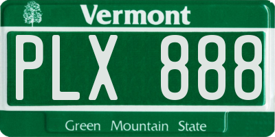 VT license plate PLX888