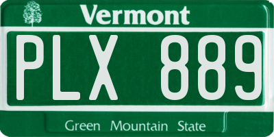 VT license plate PLX889