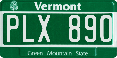 VT license plate PLX890