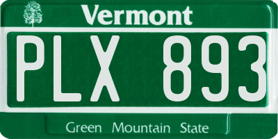 VT license plate PLX893