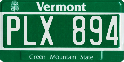 VT license plate PLX894