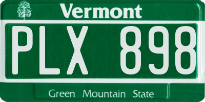 VT license plate PLX898