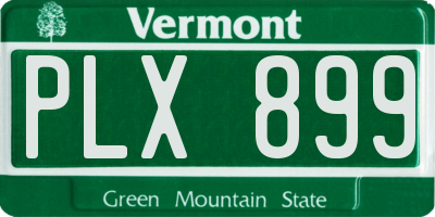 VT license plate PLX899