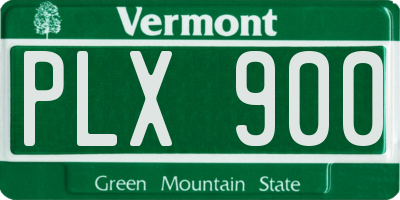 VT license plate PLX900