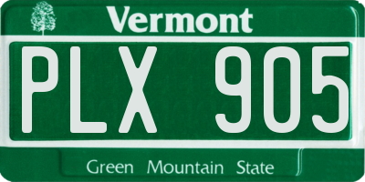 VT license plate PLX905