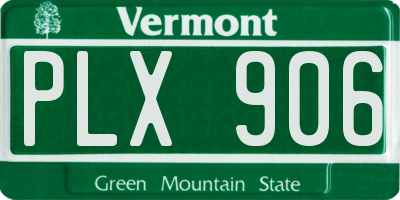 VT license plate PLX906