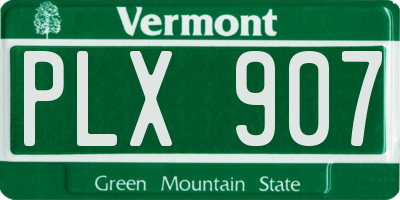 VT license plate PLX907