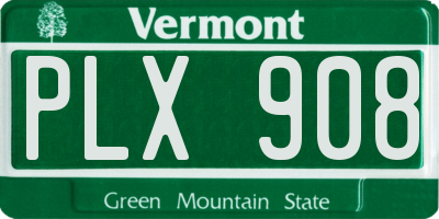 VT license plate PLX908
