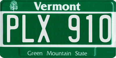 VT license plate PLX910