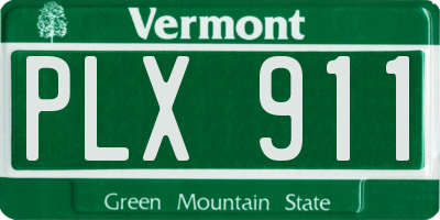 VT license plate PLX911