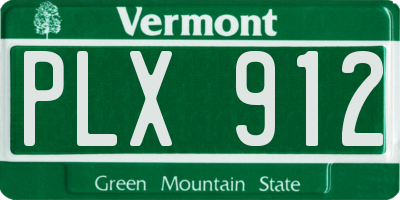 VT license plate PLX912