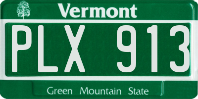 VT license plate PLX913