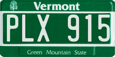 VT license plate PLX915