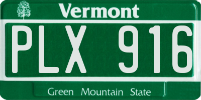 VT license plate PLX916