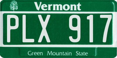 VT license plate PLX917