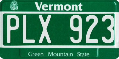 VT license plate PLX923