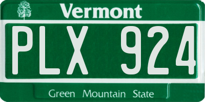 VT license plate PLX924