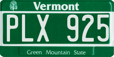 VT license plate PLX925