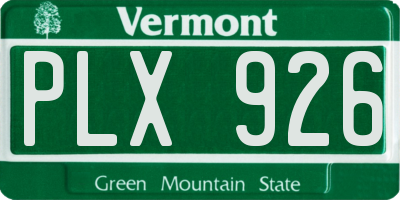 VT license plate PLX926