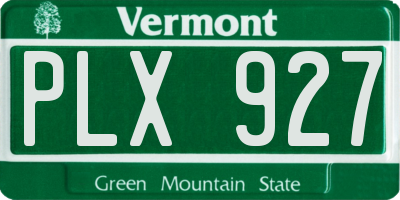 VT license plate PLX927
