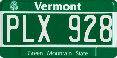 VT license plate PLX928