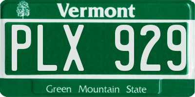 VT license plate PLX929
