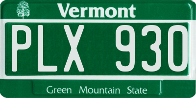 VT license plate PLX930