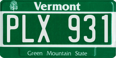 VT license plate PLX931
