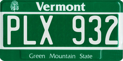 VT license plate PLX932