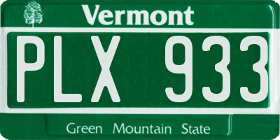 VT license plate PLX933