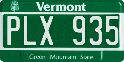 VT license plate PLX935