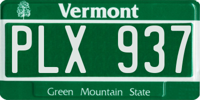 VT license plate PLX937