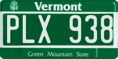 VT license plate PLX938