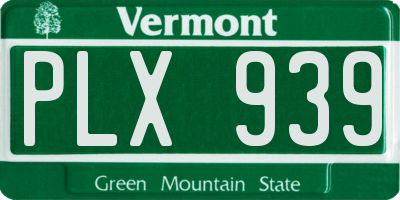 VT license plate PLX939