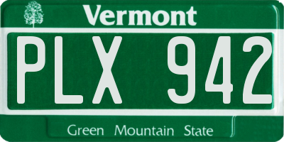 VT license plate PLX942
