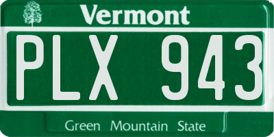 VT license plate PLX943