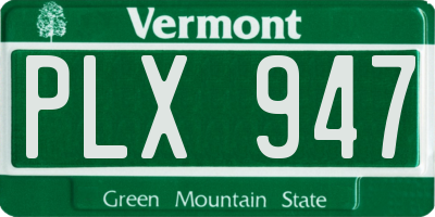 VT license plate PLX947