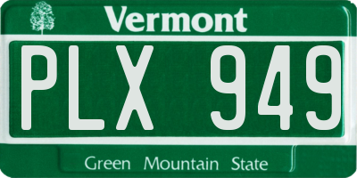 VT license plate PLX949