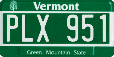 VT license plate PLX951