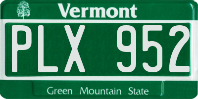 VT license plate PLX952