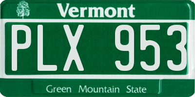 VT license plate PLX953
