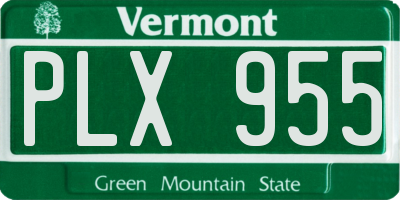 VT license plate PLX955